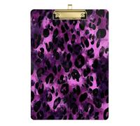 Porte-bloc A4 noir et violet léopard pour filles, trou standard, porte-bloc fin pour salle de classe de 5e année, essentiels pour enseignants, taille 9 x 12