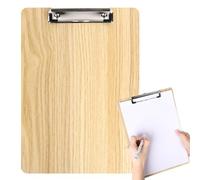 Porte-bloc A4, porte-bloc en bois A4, pince multifonction en bois avec pince en acier inoxydable, clipboard, bloc-notes, tableau d'écriture multifonction (bois d'origine)