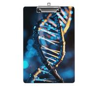 Porte-bloc ADN bleu et noir pour bureau, maison, porte-bloc en acrylique A4 avec trous de suspension en acier inoxydable, porte-bloc durable pour notes, examens, partitions de musique 31,8 x 21,6 cm