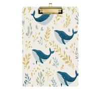 Porte-bloc amusant en forme de baleine africaine en saule en acrylique mignon pour les devoirs pédiatriques Taille 22,9 x 31,5 cm