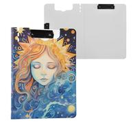 Porte-bloc avec fente pour stylo - Motif nuit étoilée - Format A4
