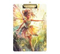 Porte-bloc avec motif lutin vert mignon dessin animé format A4, porte-bloc à l'avant, planche rigide pour enseignant infirmier, taille 22,9 x 30,5 cm