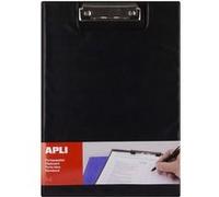 Apli 17204 - Porte-blocs avec rabat noir A4, Polypro