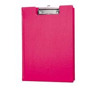 MAUL dossier A4 avec revêtement en film | Porte bloc en carton recouvert d'une feuille à fermer | Pochette à l´intérieur de la couverture pour feuilles | Pratique à suspendre | Rose