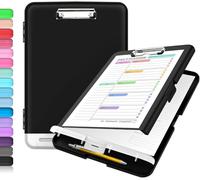 Porte-bloc avec rangement, 21,6 x 27,9 cm, porte-bloc pour infirmières et enseignants avec porte-stylo - Étui en plastique haute capacité pour l'école, le bureau et l'utilisation médicale