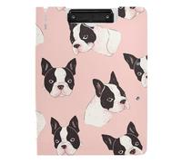 Porte-bloc avec rangement BostonTerrier Dogs Minimaliste A4 Porte-bloc Porte-stylo avec couverture