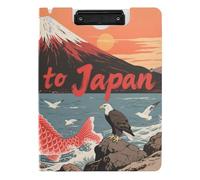 Porte-bloc avec rangement « Welcome to Japan Scenery Culture » - Format A4 - Horizontal et vertical - Double clips - Planche à clip d'allaitement avec couverture