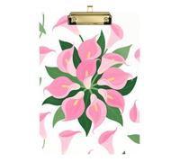 Porte-bloc blanc en acrylique avec motif de lys calla pour enfants, pour police, bureau, infirmière, entraîneurs de football, taille 9 x 12