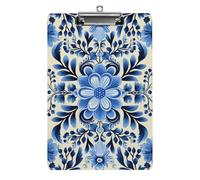 Porte-bloc bleu d'art populaire pour bureau, maison, porte-bloc en acrylique A4 avec trous de suspension en acier inoxydable, porte-bloc durable pour notes, examens, partitions de musique 31,8 x 21,6