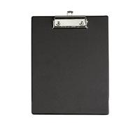 Porte-bloc carton plastifié A5 noir MAUL - pince plate nickelée, film collé anti-gondolage