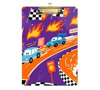 Porte-bloc coloré A4 pour enfants, motif voiture de course mignon, bloc-notes imperméable pour fournitures de salle de classe pour enseignants, lycée, taille 22,9 x 30,5 cm