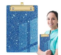Porte-bloc coloré - Porte-bloc léger et portable à paillettes | Porte-bloc en acrylique pailleté, format lettre, léger, chic, profil bas, avec clip doré pour salle de classe, école, soins infirmiers