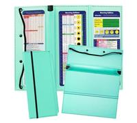 Porte-bloc d'allaitement pliable à 3 couches avec porte-stylo et feuilles de triche pour soins infirmiers, tableau d'écriture pliable portable pour étudiants, infirmières et médecins - Vert menthe