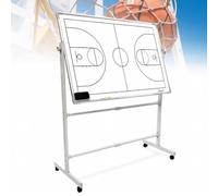Porte-bloc de basket-ball pour entraîneurs, tableau d'entraîneur avec stylo effaçable, porte-bloc de basket-ball avec roulettes, tableau blanc double face, pour enregistrement d'entraîneur