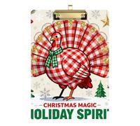 Porte-bloc de cuisine rigide avec inscription « Merry Christmas Turkey » - Format A4 - Pour les devoirs et les devoirs pédiatriques - Taille 22,9