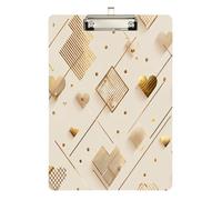 Porte-bloc de poche doré en forme de cœur transparent pour enseignant infirmier, taille 9 x 12,5 cm Tabla para escribir Silver Hold