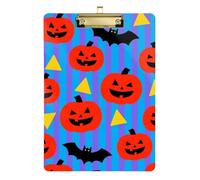 - Porte-bloc de poche en acrylique motif citrouille d'Halloween, format A4, transparent, pour infirmières, entrepreneurs à domicile, doré, 30,5 x 22,9 cm, tabla para escribir