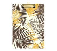 Porte-bloc de voiture étanche avec feuilles tropicales - Format A4 - Marron - Pour infirmières et entrepreneurs à domicile - Taille 22,9 x 30,5 cm