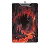 Porte-bloc décoratif en acrylique avec motif grottes de lave imprimées avec clip en métal discret pour bureau, école, enseignants, étudiants, format lettre standard 31,8 x 21,6 cm