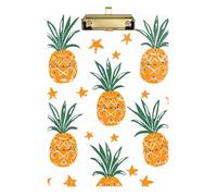 Porte-bloc d'été ananas et étoiles orange avec poignée en carton rigide pour les enseignants de 5e année, taille 9 x 12,5 cm, tabla para escribir
