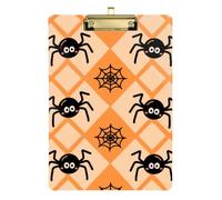 Porte-bloc d'Halloween en acrylique noir araignée pour orthophonie, lettre standard A4, taille A4, fournitures de salle de classe pour enseignants, primaire, doré, 30,5 x 22,9 cm, tabla para escribir