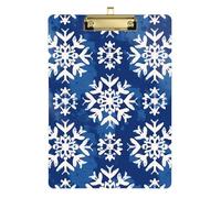Porte-bloc diététiste en forme de flocons de neige transparent pour enseignant infirmier, taille 9 x 12