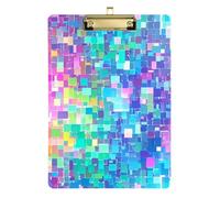 Porte-bloc en acrylique à carreaux irréguliers de couleur fluo, taille A4, imperméable pour infirmières, entrepreneurs à domicile, doré, 30,5 x 22,9 cm, tabla para escribir