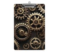 Porte-bloc en acrylique A4 avec engrenages Steampunk cool pour papiers, planificateur, bureau mural, grande capacité