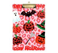 Porte-bloc en acrylique avec imprimé léopard à paillettes rouges - Fournitures de bureau - Lettre standard A4 - Joli pour les étudiants en soins infirmiers - Quête commerciale - Doré - 30,5 x 22,9 cm