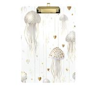 Porte-bloc en acrylique avec méduses dorées et blanches pour reçus de Saint-Valentin, pour entraînement de football, softball, taille 22,9 x 31,5 cm