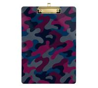 Porte-bloc en acrylique motif camouflage rose foncé vert format A4 pour infirmières entrepreneurs à domicile Doré 30,5 x 22,9 cm Tabla para escribir con Clip
