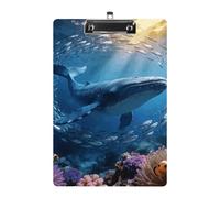Porte-bloc en acrylique sur le thème de l'océan, format A4, porte-bloc standard avec clip profilé en métal, support de fichier suspendu pour enseignant, travailleur social, fournitures de bureau, 21,6