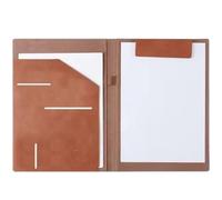 Porte-bloc en cuir A4 - Organiseur de documents de bureau élégant pour factures, voyages, notes et listes de choses à faire - Porte-documents noir durable pour une utilisation professionnelle et