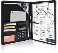 Porte-bloc en cuir pour conférence - Parfait pour les documents juridiques - Utilisation au bureau - Organiseur personnel avec poches de rangement - Durable et léger