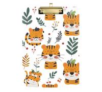 Porte-bloc en forme d'animal avec tigre ludique - Planche rigide pour entraîneurs de softball - Taille 22,9 x 31,5 cm