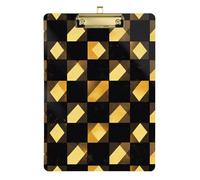 Porte-bloc en métal à carreaux vintage doré en acrylique pour restaurant, lettre standard A4, imperméable pour enseignant, infirmière, doré, 30,5 x 22,9 cm, tabla para escribir avec clip