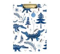 Porte-bloc en plastique indigo ludique en forme d'alligator de poche pour infirmière, étudiant, Trade Quest taille 22,9 x 31,5 cm