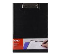 Apli 17204 - Porte-blocs avec rabat noir A4, Polypro