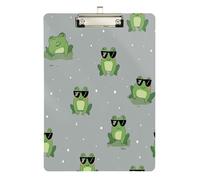 Porte-bloc hippie amusant en forme de grenouille de plage vert gris format de poche en acrylique mignon pour enseignant de première année indispensable, taille 9 x 12,5 cm, tabla para escribir