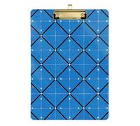Porte-bloc horizontal à motif de flèche à carreaux bleu noir A4 Porte-bloc fin trou standard pour enseignant infirmier, taille 22,9 x 30,5 cm