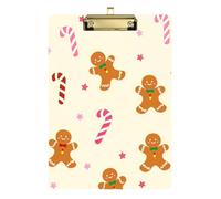 Porte-bloc imperméable à motif bonhomme en pain d'épice de Noël pour enseignant infirmier, taille 9 x 12