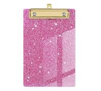 Porte-bloc léger et portable à paillettes | Porte-bloc en acrylique pailleté, format lettre, léger, chic, profil bas, avec clip doré pour salle de classe, école, soins infirmiers