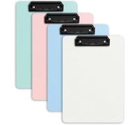 Porte Bloc Lot de 4 presse-papiers, presse-papiers, pince métallique, format lettre A4 standard, presse-papiers 8,5 x 11 pouces(Light Colors 4 set)