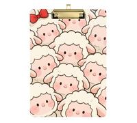 Porte-bloc mignon en acrylique blanc pour étudiant - Lettre standard A4 - Planche rigide pour enseignants - Or - 30,5 x 22,9 cm
