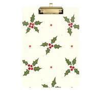 Porte-bloc mignon étanche pour enseignant infirmier, taille 22,9 x 30,5 cm, houx baie, Noël, sans couture