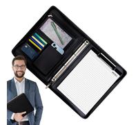 Porte-bloc-notes en cuir, Padfolio en cuir Cuir PU | Organisateur de documents juridiques commerciaux Bureau, Entreprise, , Réunion, Conférence, Prise de notes, Exécutif,