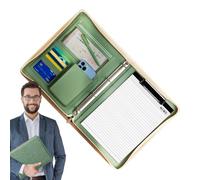Porte-bloc-notes en cuir - PU 26,5 x 34,5 cm | Organisateur de portefeuille d'affaires avec de documents A4 | Professional Resume Binder Legal Pad For Men Women For Office Meeting