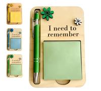 Porte-bloc-notes « Les choses que je dois me rappeler », porte-bloc-notes de bureau amusant et ensemble stylo, en bois pour collègues et amis distraits (#3)