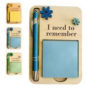 Porte-bloc-notes « Les choses que je dois me rappeler », porte-bloc-notes de bureau amusant et ensemble stylo, en bois pour collègues et amis distraits (#2)