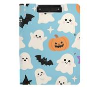 Porte-bloc Orange Citrouille Halloween A4 Porte-bloc Folio Horizontal et Vertical Double Clips Bureau Clip Board avec Couverture